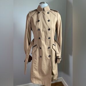 Zara Tan Double-Breasted Trench Coat